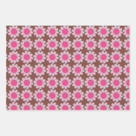 Groovy Daisy Winter Pink Inpakpapier Vel