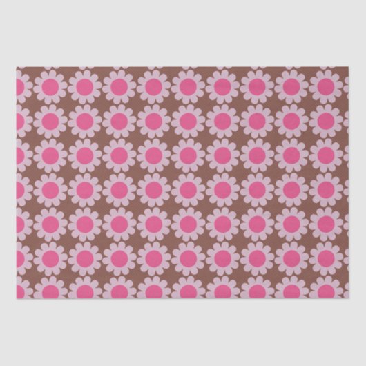 Groovy Daisy Winter Pink Tissuepapier (Voorkant)