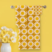 Groovy Daisy zonnig geel badhanddoek set Bad Handdoek