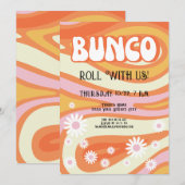 Groovy Dames Nacht Bunco Party Uitnodiging (Voorkant / Achterkant)