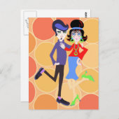 Groovy Dancing Couple Briefkaart (Voorkant / Achterkant)