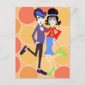Groovy Dancing Couple Briefkaart (Voorkant)