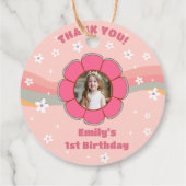 Groovy Dank je Boho Floral Rainbow Bedankjes Labels (Achterkant)