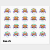 Groovy Dank je Boho Floral Rainbow Ronde Sticker (Vel)
