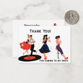 Groovy Dank u, retro 1950s Opmerking Kaart Notitiekaartje (Voorkant / Achterkant in situ)