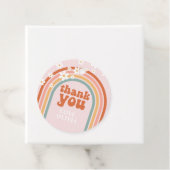Groovy Dank u wel daisy boho floral rainbow Favor Bedankjes Labels (In situ)