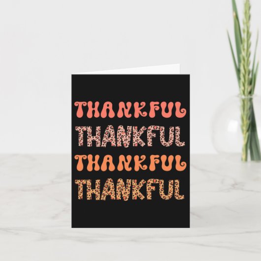 Groovy Dankbare Herfst Leopards Retro Thanksgiving Kaart (Voorkant)