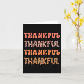 Groovy Dankbare Herfst Leopards Retro Thanksgiving Kaart (Gele Bloem)