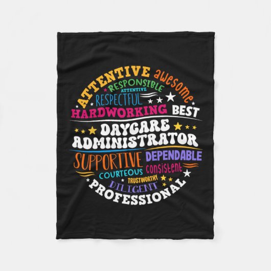 Groovy Daycare Administrator Kinderopvang Provider Fleece Deken (Voorkant)