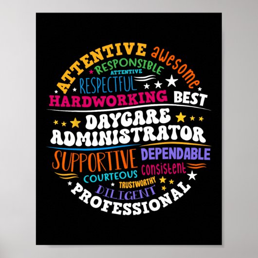 Groovy Daycare Administrator Kinderopvang Provider Poster (Voorkant)