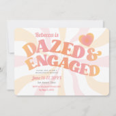 Groovy Dazed and Engaged Bachelorette Uitnodiging (Voorkant)