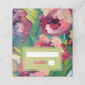 Groovy Deco Olieverfschilderij Bruiloft Plaatskaartje (Buitenkant ongevouwen)