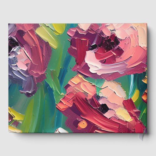 Groovy Deco Schilderij Geïnspireerd Bruiloft Gastenboek (Achterkant)