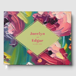 Groovy Deco Schilderij Geïnspireerd Bruiloft Gastenboek