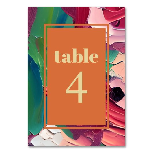 Groovy Deco Schilderij Trouwtafel Nummer Kaart (Achterkant)