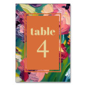 Groovy Deco Schilderij Trouwtafel Nummer Kaart (Voorkant)