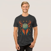 Groovy Deer Head - Disco Ball Forest Spirit Shirt (Voorkant volledig)
