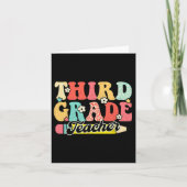 Groovy derde klas leraar eerste dag 3e klas kaart (Voorkant)