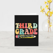 Groovy derde klas leraar eerste dag 3e klas kaart (Gele Bloem)