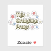 Groovy Deze oma bidt Bloemen Sticker (Vel)