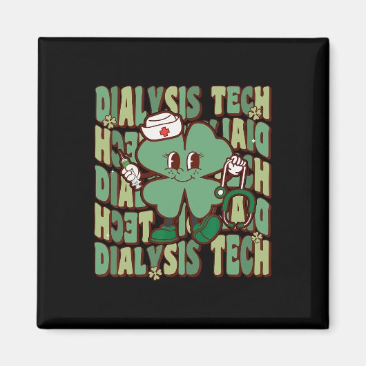 Groovy Dialyse Tech Funny St. Patrick's Dag Dialys Magneet (Voorkant)