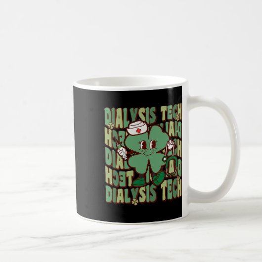 Groovy Dialyse Tech Funny St. Patrick's Day Dialys Koffiemok (Rechts)