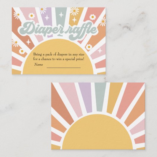 Groovy Diaper Raffle Informatiekaartje (Voorkant / Achterkant)