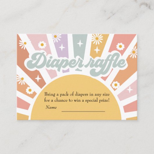 Groovy Diaper Raffle Informatiekaartje (Voorkant)
