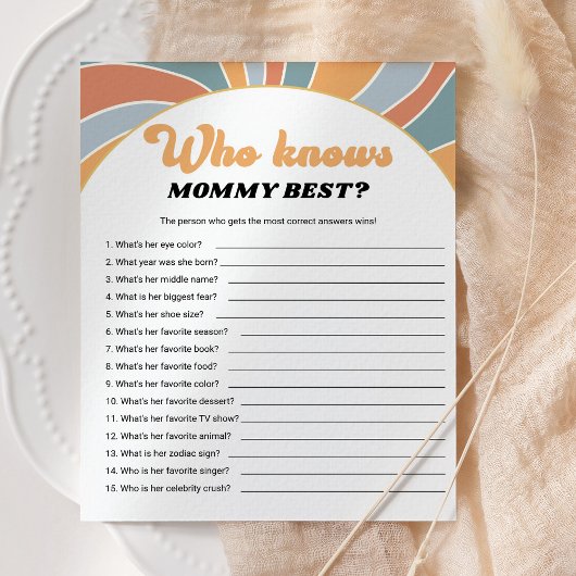 Groovy die mama het beste Baby shower spel kent