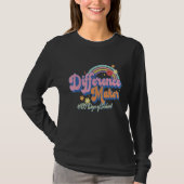 Groovy Difference Maker Rainbow 100 Days Of School T-shirt (Voorkant)