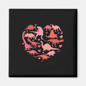 Groovy Dinosaur Love Heart T Rex Valentine Day Boy Magneet (Voorkant)