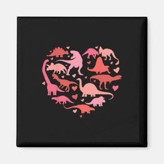 Groovy Dinosaur Love Heart T Rex Valentine Day Boy Magneet