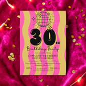 Groovy Disco Bal 30e Verjaardagsfeest Uitnodiging