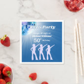 Groovy Disco Bal Blauwe Mannen 50e Verjaardag Servet (Insitu)