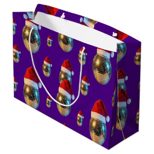 Groovy Disco Bal met Kerstman Hoed Retro Feest Groot Cadeauzakje