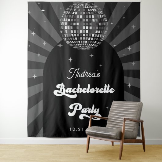 Groovy Disco Ball Bachelorette Party Achtergrond Wandkleed (In situ)