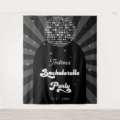 Groovy Disco Ball Bachelorette Party Achtergrond Wandkleed (Voorkant)