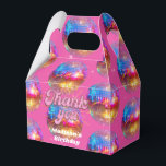 Groovy Disco Ball Gold Pink Glitter Birthday Party Bedankdoosjes<br><div class="desc">Do you love the 80s dancing disco ball? The 70s disco ball? Look at our Groovy Disco Ball Gold Pink Glitter Birthday Party Favor Boxes! Celebrate in style with our vibrant birthday disco ball hot pink favor boxes featuring a colorful gold mirror disco ball and dazzling typography with a digital...</div>