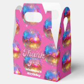 Groovy Disco Ball Gold Pink Glitter Verjaardagsfee Bedankdoosjes (Geopend)