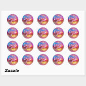 Groovy Disco Ball Hot Pink Glitter Gold Bedankt Ronde Sticker (Vel)