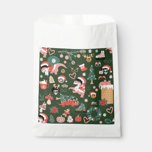 Groovy Disco Ball Kerstmis Dinosaurussen Bedankzakje (Voorkant)