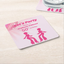 Groovy Disco ball Pink Purple Womans 50th Birthday