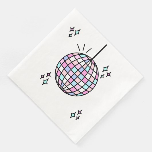 Groovy Disco Ball Verjaardag Servet (Hoek)