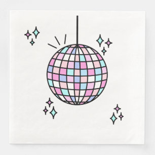 Groovy Disco Ball Verjaardag Servet