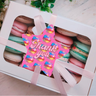 Groovy Disco Ball Verjaardagsfeestje Goud Roze Gli Ster Sticker