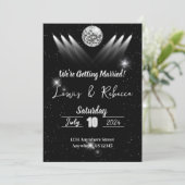 Groovy Disco bruiloft uitnodiging (Staand voorkant)