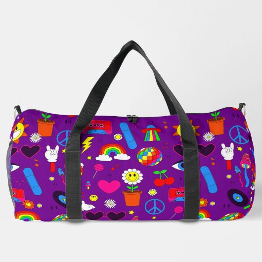 Groovy Disco Daisy Mushrooms paarse Plunjezak (Achterkant)