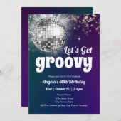 Groovy Disco Dance Party 40e verjaardag Kaart (Voorkant / Achterkant)