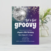 Groovy Disco Dance Party 50e verjaardag uitnodigin Kaart (Staand voorkant)