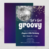 Groovy Disco Dance Party 50e verjaardag uitnodigin Kaart (Voorkant / Achterkant)